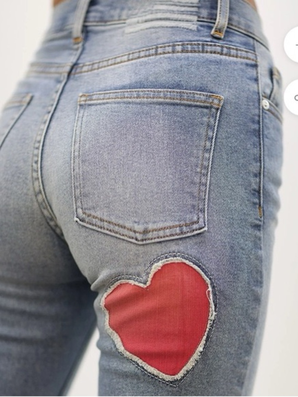 REVICE Denim Heart patch jeans- NWOT ❤️ - Picture 3 of 15